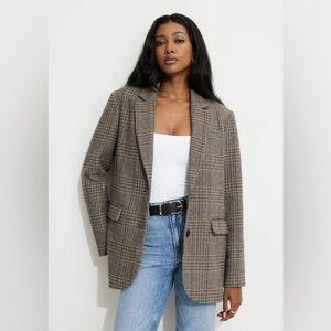 Vintage Jessica size 12 Plaid Blazer Lapel Neck Button Front Wool Made in Canada